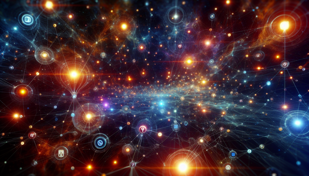 Illustration of a network of interconnected web links