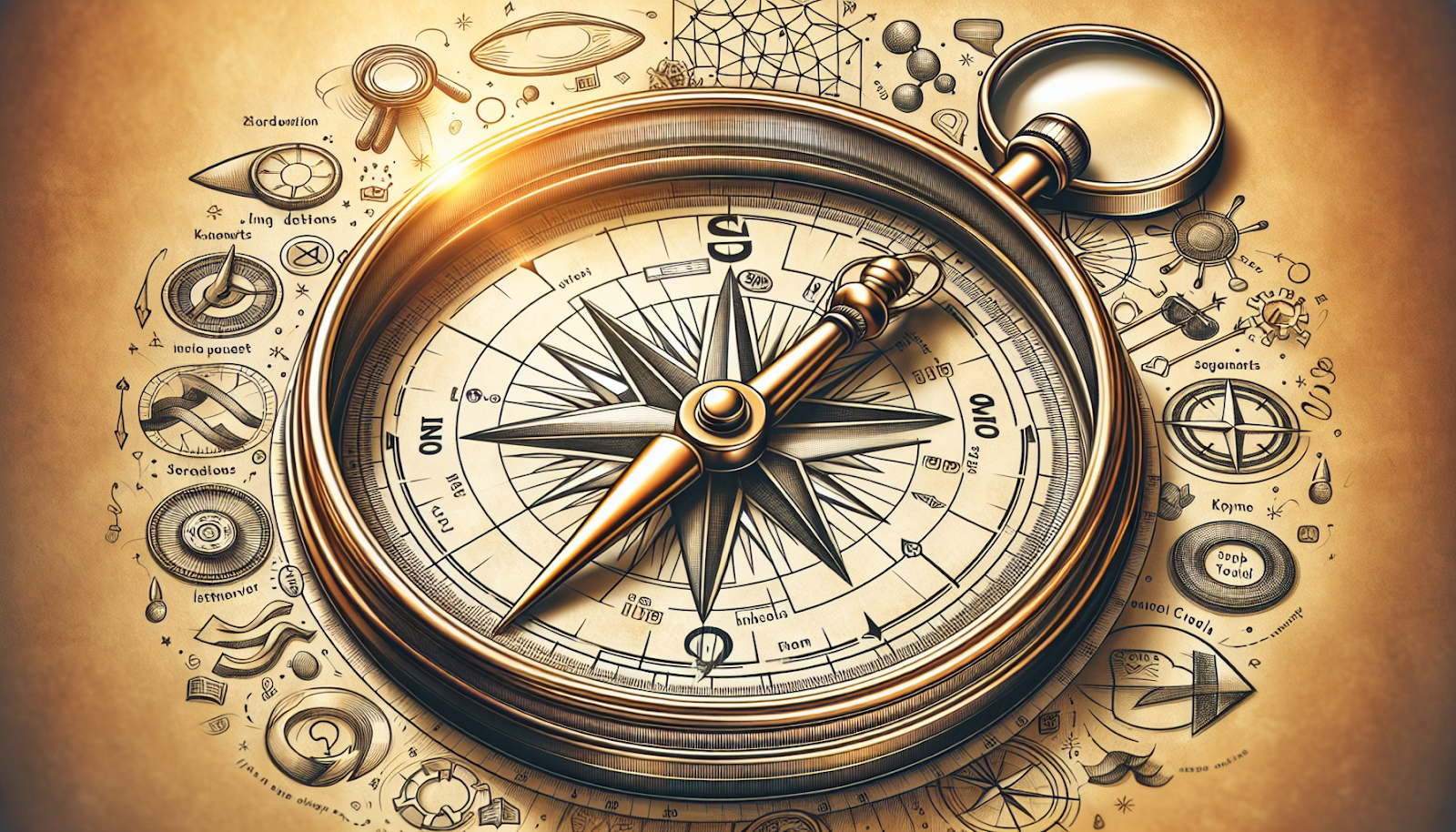 Alt Tag: Illustration of a compass pointing towards SEO goals