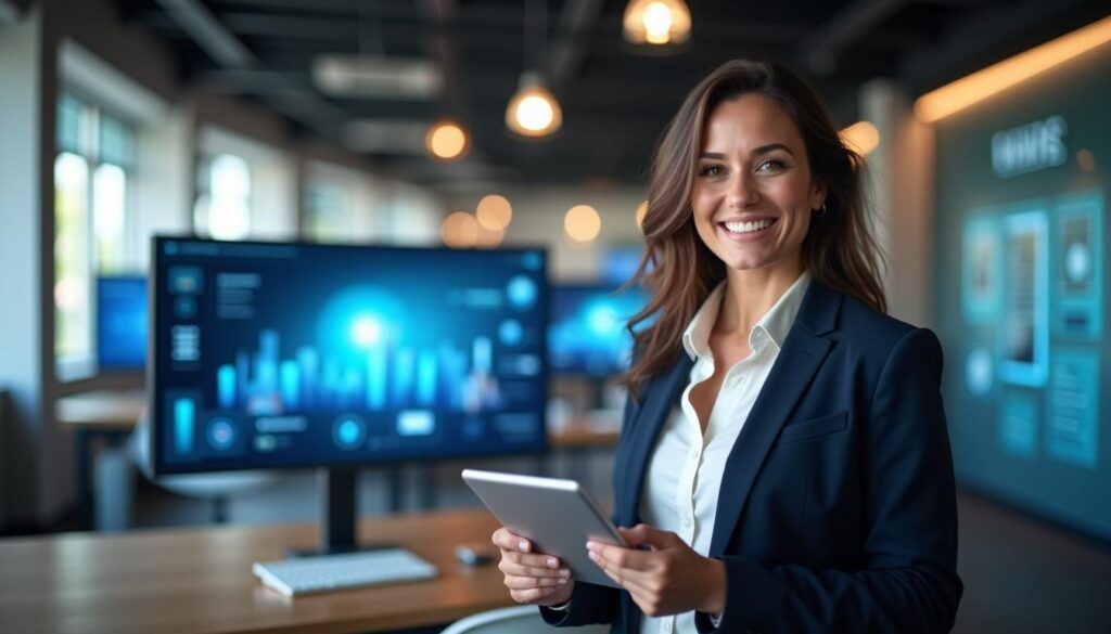 Sales team reviewing account executive platforms dashboard to streamline workflows and close deals