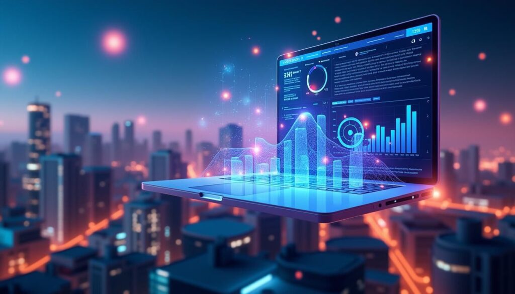 B2B marketer reviewing Google AdWords AI campaign performance dashboard for pipeline growth