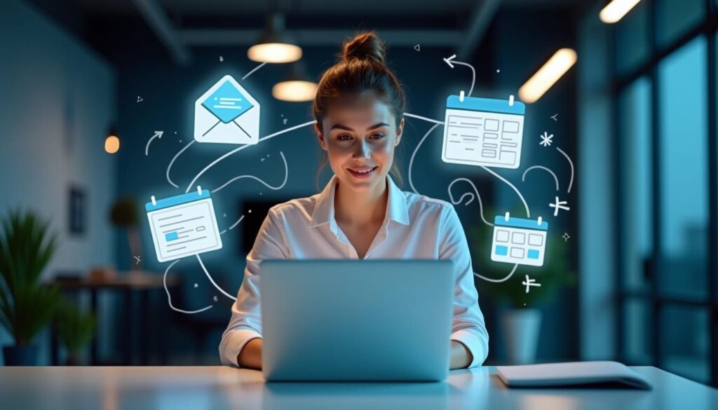 CRM admin optimizing automated email workflows in B2B sales CRM dashboard