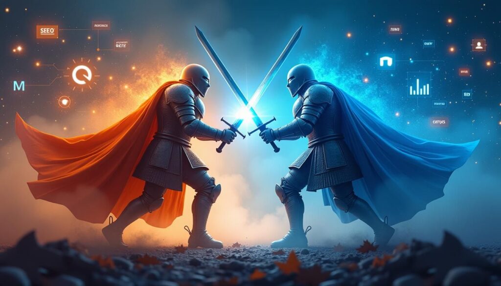 B2B marketers comparing HubSpot vs Salesforce SEO integration dashboards for lead attribution