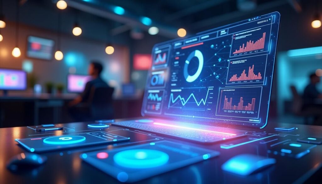 B2B sales team reviewing AI landing page builder analytics to boost conversions