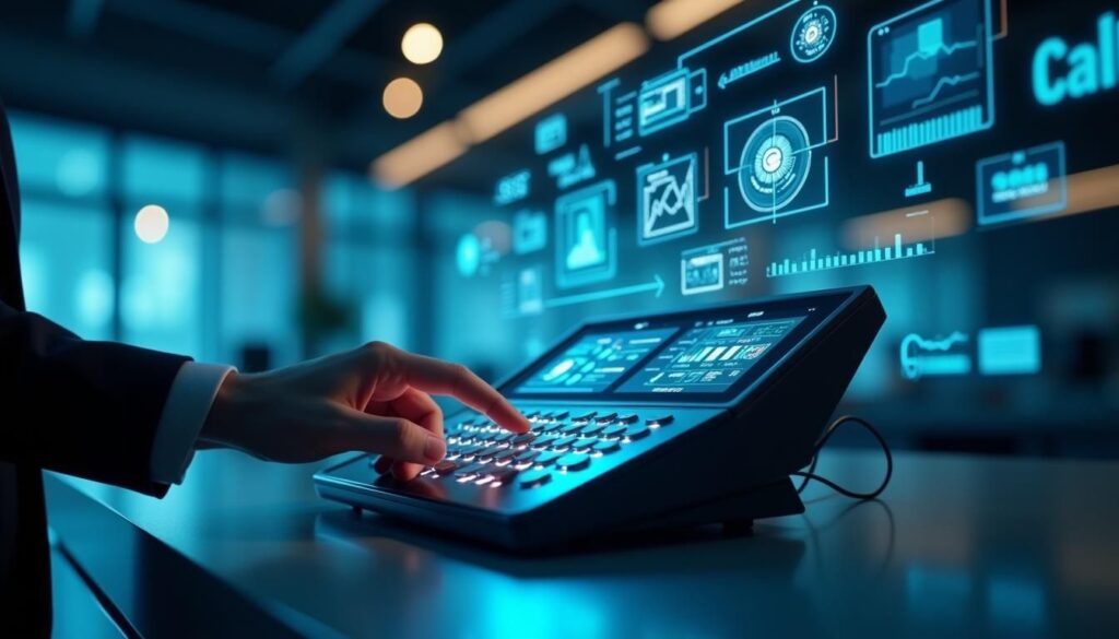 B2B sales rep using answering machine detection software to route live calls to meetings