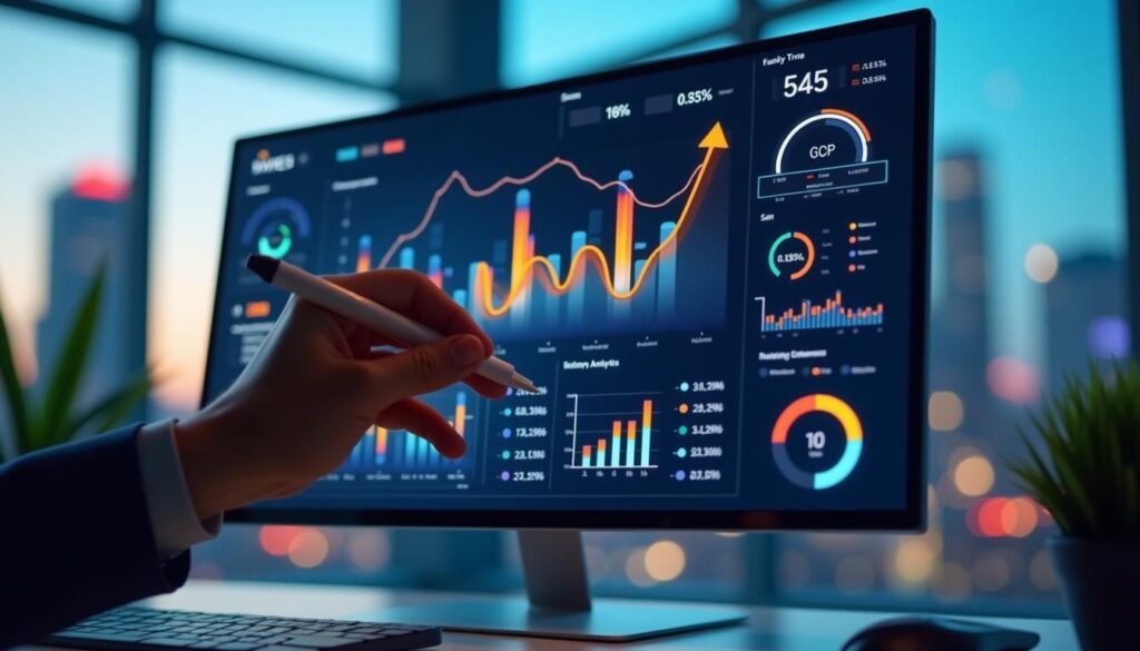 B2B sales team reviewing sales analytics platforms dashboard to track pipeline and forecasts